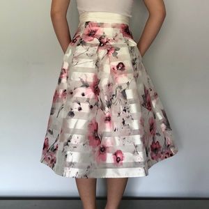 White House black market floral full skirt